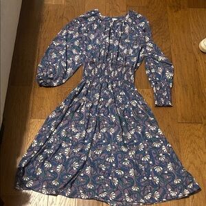 Nicole Miller Blue and Purple Floral Midi Dress